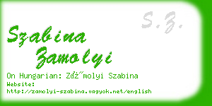 szabina zamolyi business card